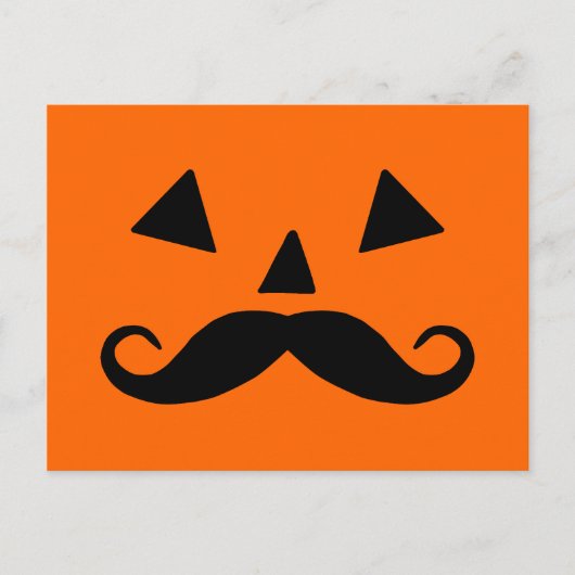 Pumpkin Mustache Postkarte (Vorderseite)