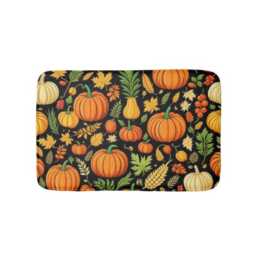 Pumpkin Muster Ernte Tag Herbst Bath Mat Badematte (Vorderseite)