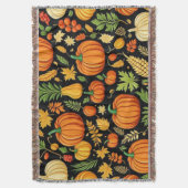 Pumpkin Muster Ernte Tag Herbst Fleece Blanket Decke (Vorderseite Vertikal)