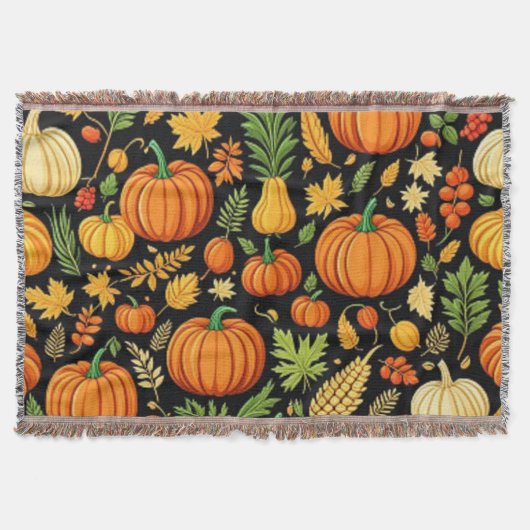 Pumpkin Muster Ernte Tag Herbst Fleece Blanket Decke (Vorderseite)