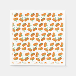 Pumpkin Muster Herbst Orange Green Serviette