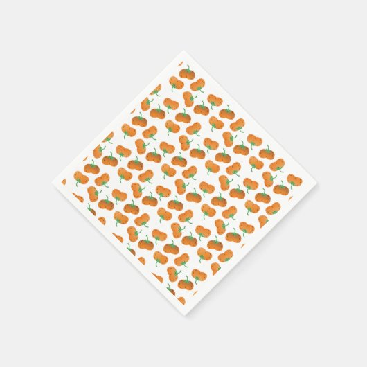 Pumpkin Muster Herbst Orange Green Serviette (Ecke)