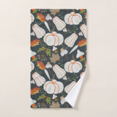 Pumpkin nahtloses Muster schwarz-weiß Badhandtuch Set (Handtuch)