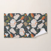 Pumpkin nahtloses Muster schwarz-weiß Badhandtuch Set (Handtuch)