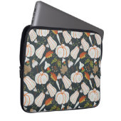 Pumpkin nahtloses Muster schwarz-weiß Laptopschutzhülle (Vorne Rechts)
