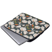 Pumpkin nahtloses Muster schwarz-weiß Laptopschutzhülle (Vorne Knopf)