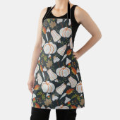 Pumpkin nahtloses Muster schwarz-weiß Schürze (InSitu)