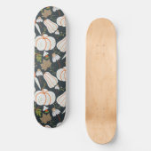 Pumpkin nahtloses Muster schwarz-weiß Skateboard (Vorderseite)