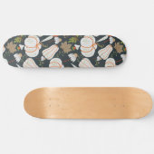 Pumpkin nahtloses Muster schwarz-weiß Skateboard (Horizontal)