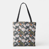 Pumpkin nahtloses Muster schwarz-weiß Tasche (Rückseite)