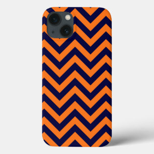 Pumpkin, Navy Blue Large Zickzack ZigZag Muster Case-Mate iPhone Hülle