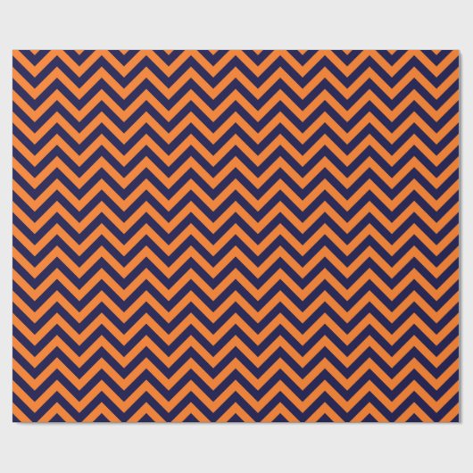 Pumpkin, Navy Blue Large Zickzack ZigZag Muster Geschenkpapier (Flach)