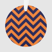 Pumpkin, Navy Blue Large Zickzack ZigZag Muster Ornament (Vorderseite)