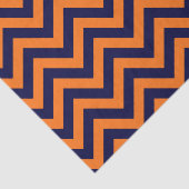 Pumpkin, Navy Blue Large Zickzack ZigZag Muster Seidenpapier (Ausschnitt)