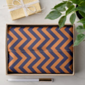 Pumpkin, Navy Blue Large Zickzack ZigZag Muster Seidenpapier (Geschenk)