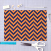 Pumpkin, Navy Blue Large Zickzack ZigZag Muster Seidenpapier (Handwerk)