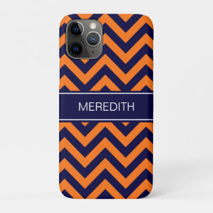 Pumpkin Navy LG Zickzack Navy Blue Name Monogram Case-Mate iPhone Hülle
