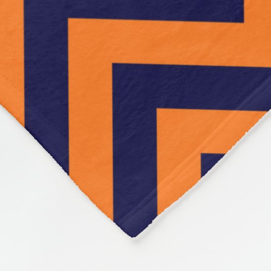 Pumpkin Navy LG Zickzack Navy Blue Name Monogram Fleecedecke (Ecke)