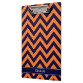 Pumpkin Navy LG Zickzack Navy Blue Name Monogram Klemmbrett (Links)