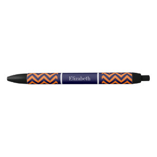 Pumpkin Navy LG Zickzack Navy Blue Name Monogram Kugelschreiber
