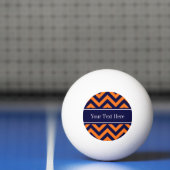 Pumpkin Navy LG Zickzack Navy Blue Name Monogram Tischtennisball (Netto)