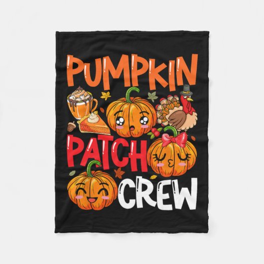 Pumpkin Niedlich Patch Crew Erntedank Fall Türkei Fleecedecke (Vorderseite)