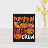 Pumpkin Niedlich Patch Crew Erntedank Fall Türkei Karte (Gelbe Blume)