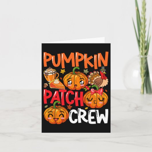 Pumpkin Niedlich Patch Crew Erntedank Fall Türkei Karte (Vorderseite)