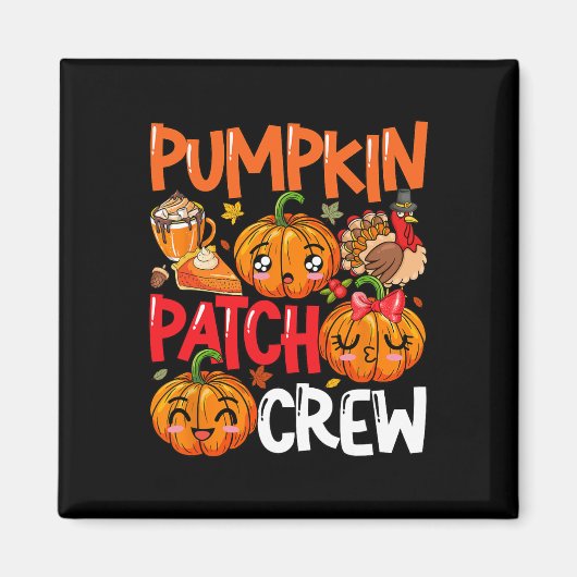 Pumpkin Niedlich Patch Crew Erntedank Fall Türkei Magnet (Vorne)