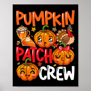 Pumpkin Niedlich Patch Crew Erntedank Fall Türkei Poster