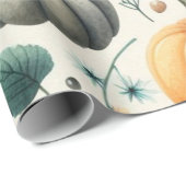Pumpkin Niedliche Wasserfarben Herbst & Herbst Ern Geschenkpapier (Rolleneckpunkt)