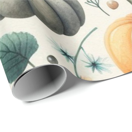 Pumpkin Niedliche Wasserfarben Herbst & Herbst Ern Geschenkpapier (Rolleneckpunkt)