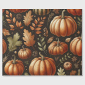 Pumpkin Niedliche Wasserfarben Herbst & Herbst Ern Geschenkpapier (Flach)