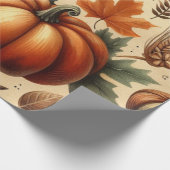 Pumpkin Niedliche Wasserfarben Herbst & Herbst Ern Geschenkpapier (Ecke)