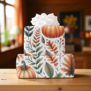 Pumpkin Niedliche Wasserfarben Herbst & Herbst Ern Geschenkpapier