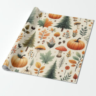 Pumpkin Niedliche Wasserfarben Herbst & Herbst Ern Geschenkpapier