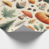Pumpkin Niedliche Wasserfarben Herbst & Herbst Ern Geschenkpapier (Ecke)