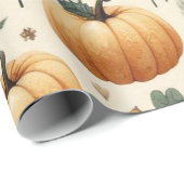 Pumpkin Niedliche Wasserfarben Herbst & Herbst Ern Geschenkpapier (Rolleneckpunkt)