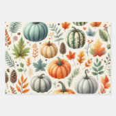 Pumpkin Niedliche Wasserfarben Herbst & Herbst Ern Geschenkpapier Set (Vorderseite 3)