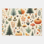 Pumpkin Niedliche Wasserfarben Herbst & Herbst Ern Geschenkpapier Set (Vorderseite)