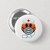 Pumpkin Nurse Funny Beängstigend Halloween Nurenko Button (Vorne & Hinten)