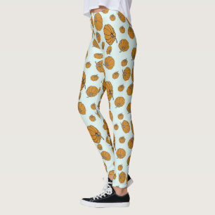 Pumpkin-Oberflächenmuster-Design auf aquarem Hinte Leggings