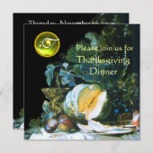 PUMPKIN, OBST UND GLASSWARE Erntedank Abendessen Einladung (Vorne/Hinten)