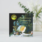 PUMPKIN, OBST UND GLASSWARE Erntedank Abendessen Einladung (Stehend Vorderseite)