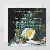 PUMPKIN, OBST UND GLASSWARE Erntedank Abendessen Einladung (Rückseite)