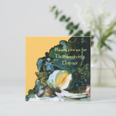 PUMPKIN, OBST UND GLASSWARE Erntedank Abendessen Einladung (Stehend Vorderseite)
