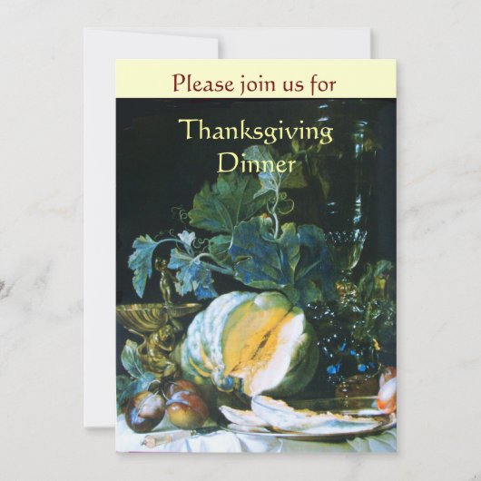 PUMPKIN , OBST UND GLASSWARE Erntedank Dinner Einladung (Vorderseite)