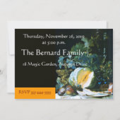 PUMPKIN , OBST UND GLASSWARE Erntedank Dinner Einladung (Rückseite)