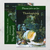 PUMPKIN , OBST UND GLASSWARE Erntedank Dinner Einladung (Vorne/Hinten)