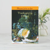 PUMPKIN , OBST UND GLASSWARE Erntedank Dinner Einladung (Stehend Vorderseite)